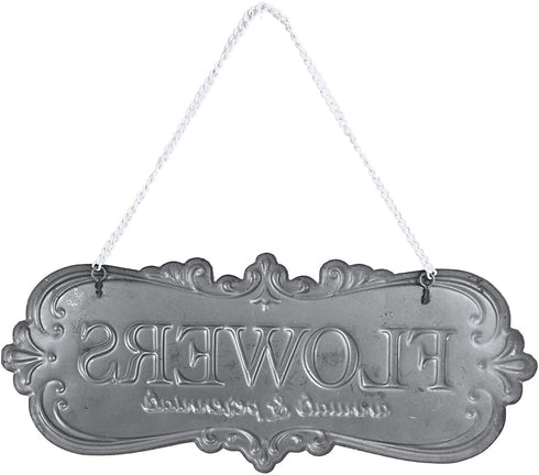 All Chic Metal Garden Sign Hanging Flower Sign Yard Sign Garden Decor Sign Door Hanger Metal Garden Decor Rustic Farmhouse Backyard Outdoor Wall D...