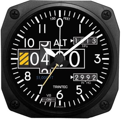 Trintec 2060 Series NV Aviation Altimeter Altitude Travel Alarm Clock 3.5" Sq...