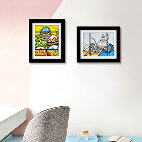 Kids Art Frame Front Opening Kids Artwork Frames Changeable Display 6.1x9.6 with Mat or 7.5x10.8 Without Mat Kid Artwork Picture Frames for Kids A...