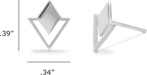 Boma Jewelry Sterling Silver Geometric Diamond & Triangle Stud Earrings...
