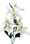 3 Pack 30" Extra Long Artificial Tiger Lily Flowers, Real Touch Latex Petals, Green & White Bouquet for All-Season Home Decor and Wedding...