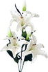 3 Pack 30" Extra Long Artificial Tiger Lily Flowers, Real Touch Latex Petals, Green & White Bouquet for All-Season Home Decor and Wedding...