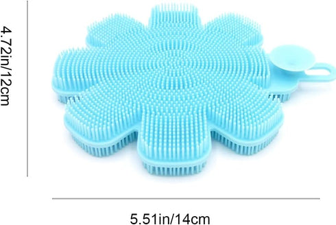 Silicone Sponge Dish Washing Kitchen Scrubber?Dishwashing Brush Silicone Kitchen Brush Flower Shape Cleaning Brushes for Home Restaurant (1, Rando...