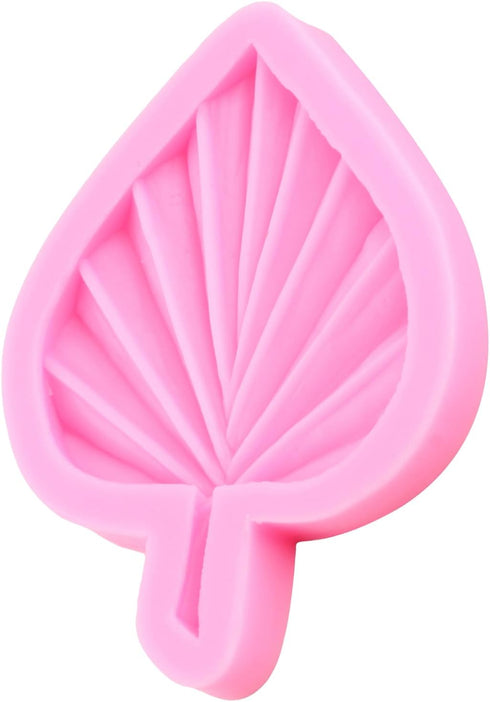 Fan Leaf Fondant Mold Palm Leaf Silicone Mold Hawaiian Tropical Leaf Candy Mold For Cake Decorating Cupcake Topper Chocolate Gum Paste Polymer Cla...