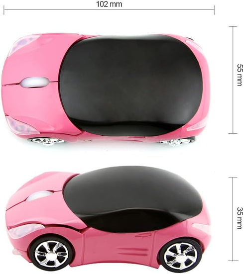 2.4G Wireless Mouse 3D Car Shape Wireless Optical Mouse with USB Receiver for PC Computer Laptop(F-car, pink)...