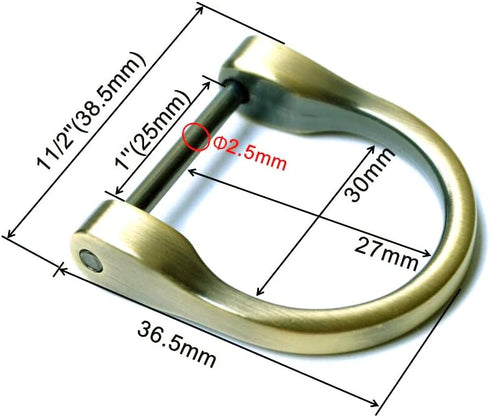 4pcs 1 inch D-Rings Horseshoe Shape D Ring,U Shape D Rings,Screw in Shackle Horseshoe Shape D Ring DIY Leather Craft Purse Keychain Accessories BB...