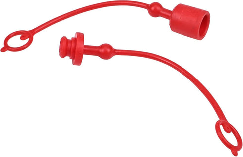 1/4'' ISO-B 5675 7241 AG Hydraulic Coupler Male Female Dust Cap and Plug Cover Kit Compatible with AG style Hydraulic Quick Connect Coupling Red C...