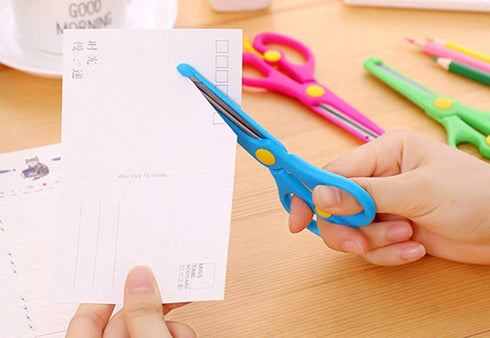 Children Scissors,Kids’ Artwork Blunt Tip Anti-Pinch Shears Students Cutter Scissors for DIY Handcraft Projects(5pcs)...