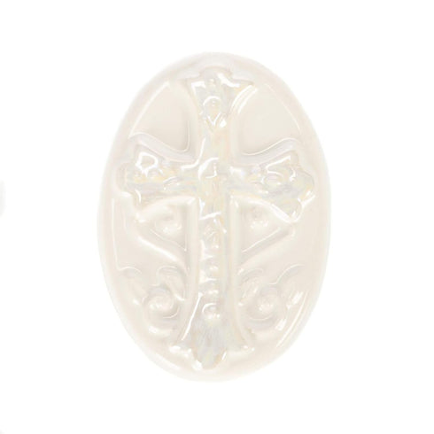 DEMDACO Rosary Classic White 3 x 2 Glossy Porcelain Decorative Trinket Box Set...