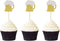 24 PCS Gold Glitter Beer Mug Cupcake Toppers Food Cake Picks Party Decor...