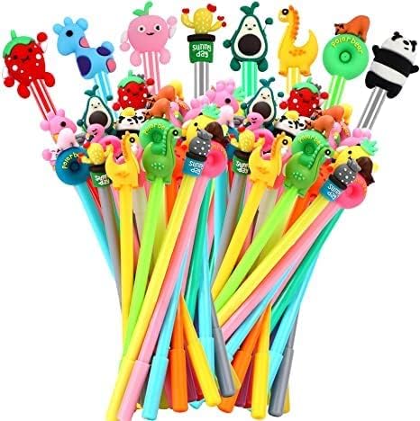 SANNIX 20 Pieces Cartoon Cute Gel Ink RollerBall Pens Bulk Assorted Styles Novelty Writing Pen for Kids Gift School Office Home Supplies Present...