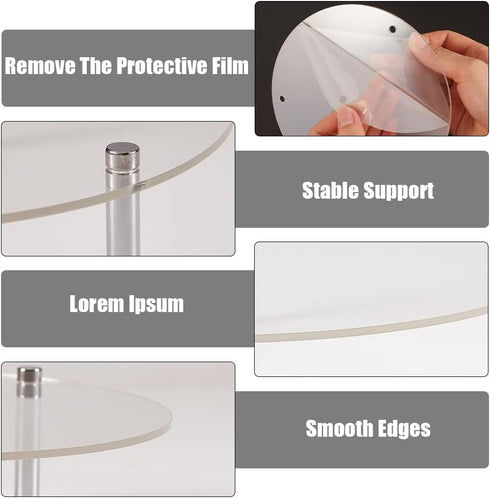 CRASPIRE Cake Stands for Dessert Table Acrylic Clear Cupcake Display Holder Plate Shelf Round Food Organizer Serving Pizza Figures Party Platter C...