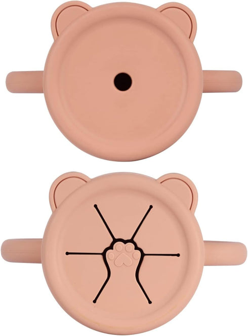 3-in-1 Silicone Training Cup Set - Ergonomic, Food-Grade Silicone, Includes Straw and Snack Lids, Dishwasher Safe...