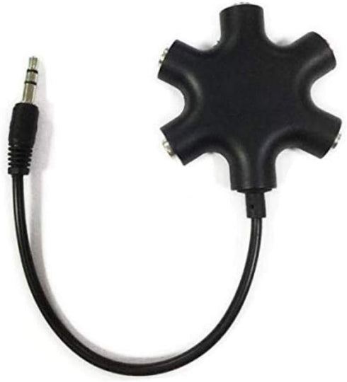 Headphone Splitter - 5 Ports for 3.5mm Devices 5 Ways Adaptor 3.5mm Audio Stereo Splitter Cable 3.5mm Male to 5 Port 3.5mm Female for Earphone and...