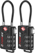 TSA Approved Cable Luggage Locks, Re-settable Combination with Alloy Body, Black 2 Locks....