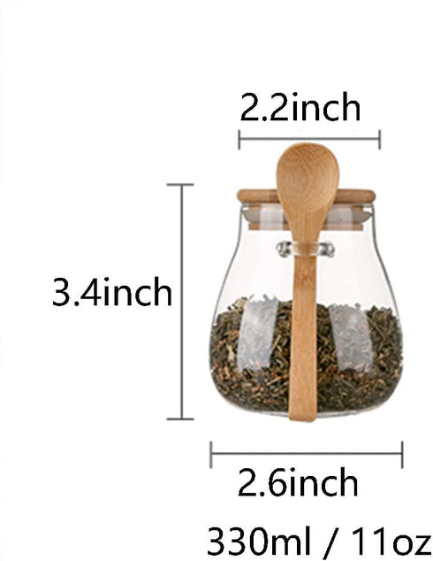 Glass Food Storage Jar Sugar Bowl Tea Jar with Airtight Lid and Spoon...