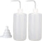 Hyber&Cara Safety Wash Bottle 2Pcs 500ml Plastic Squeeze Bottle for Lab Plant Watering Tattoo Wash Bottle with 1Pc Silicone Funnel...