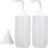 Hyber&Cara Safety Wash Bottle 2Pcs 500ml Plastic Squeeze Bottle for Lab Plant Watering Tattoo Wash Bottle with 1Pc Silicone Funnel...