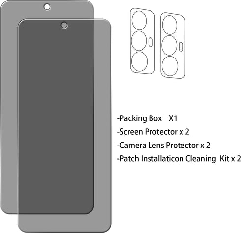 for Motorola G Play 2023 Privacy Screen Protector - 2 Pack Front Private Tempered Glass Screen Protector + 2 Pack Camera Lens Protector, Anti-Scra...