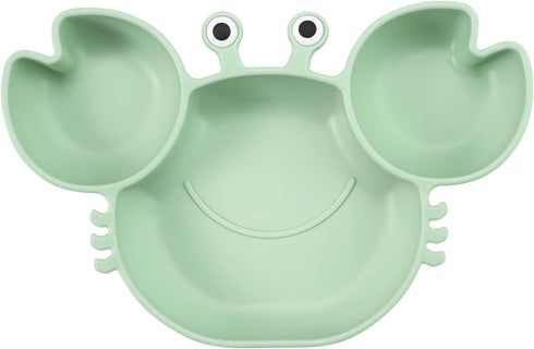 PandaEar 2 Pack Silicone Suction Plate for Baby, Divided Unbreakable Toddler Food Plate with 2 Pack Spoons for Self Feeding, Toddler Utensils Feed...