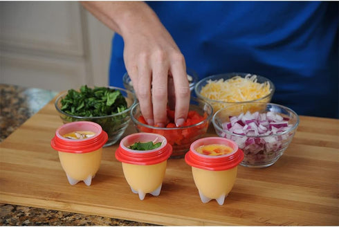 Egglettes Egg Cooker - Hard Boiled Eggs without the Shell, 4 Egg Cups...