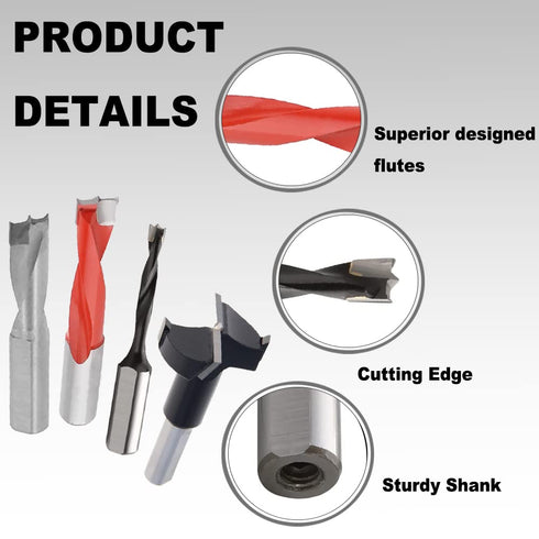 Utoolmart Brad Point Drill Bits for Wood 13mm x 70mm Forward Turning HSS Stubby Drill Bit with 10mm Shank for Woodworking Carpentry Drill Splinter...