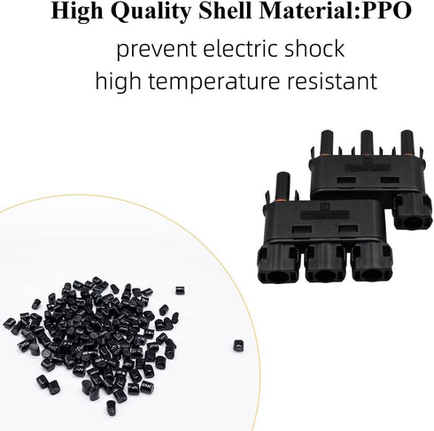 Solar Branch Connector IP68 Waterproof 1500V Solid Copper Terminal 3male1female and 3female 1male, 1 Pairs (3 to 1)...