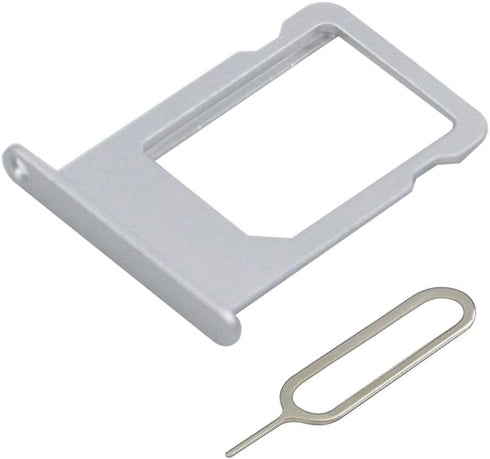 MMOBIEL SIM Card Slot Tray Holder Replacement Compatible with iPhone 5S/SE 2016 - Incl. SIM Pin - Silver...