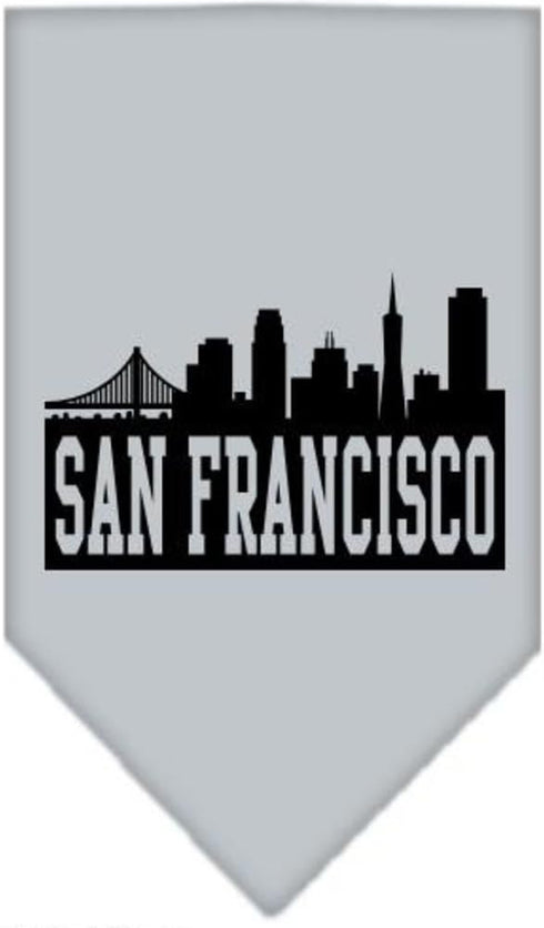 Mirage Pet Products San Francisco Skyline Screen Print Bandana, Small, Grey...