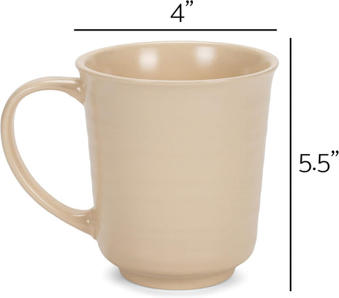 Elanze Designs Cream Matte Glaze Finish 17 ounce Stoneware Coffee Cup Mugs Set of 4...