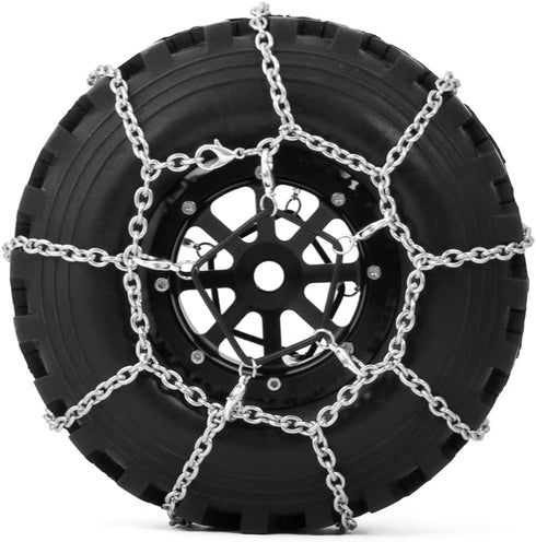 4Pcs 1.9/2.2inch Wheel Tires Metal Snow Chains for 1/10 TRX-4 Axial SCX10 90046 RC Crawler Car (130MM)...