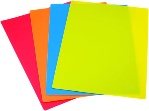 Joie Color Coded Flexible Cutting Mats, Non-Slip Base, Minimal Kitchen Accessory, Easy Food Disposal...