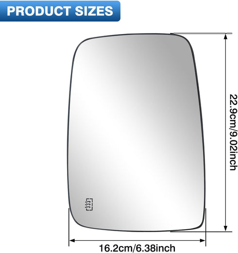 TOP-MAX Dodge Ram Driver Left Side Heated Mirror Glass Compatible with 2009-2018 Dodge Ram 1500 2500 Side View Exterior Convex Mirror Glass 680502...