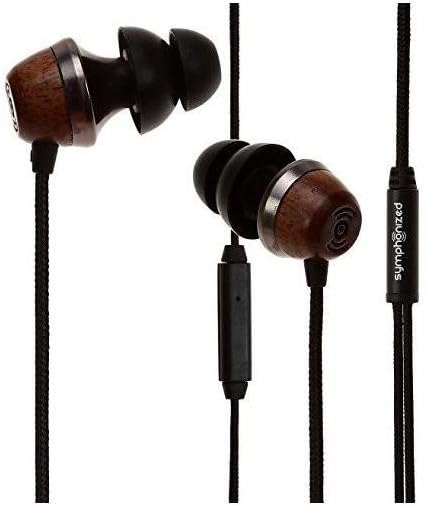 Symphonized ALN Premium Genuine Wood in-Ear Noise-isolating Headphones, Earbuds, Earphones with Mic (Black)...