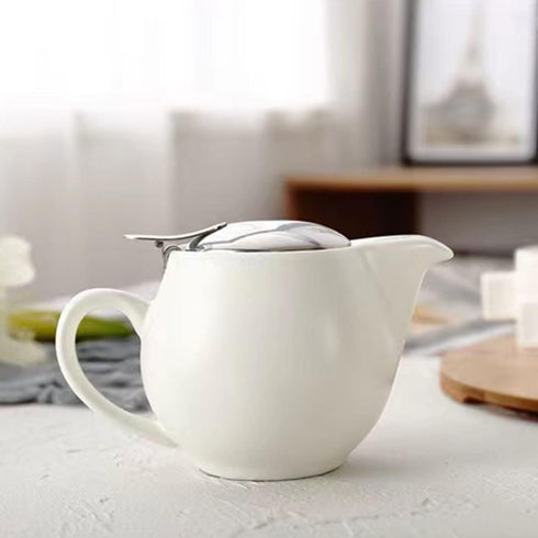 Small Ceramic Teapot With Stainless Steel Infuser For Loose Tea And Blooming Tea, Heat Resistant Ceramic Tea Pot And Tea Kettle, Perfect Tea Maker...