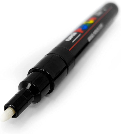 Posca - Ultra Fine to Fine Paint Marker Pens Set - PC-1MR, PC-1M, PC-3M - Black Ink - Pack of 3...