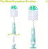 2 Pack Baby Bottle Brush with 4 Pack Straw Brushes, 10.2" Nylon Brushe with Nipple Cleaner and Stand Suction Cup, Pink...