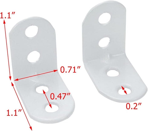 20pcs Iron L Bracket Joint Right Angle Bracket Heavy Duty Shelf Braces for Floating Shelf Wood Table Top, White (29x29x18mm )...