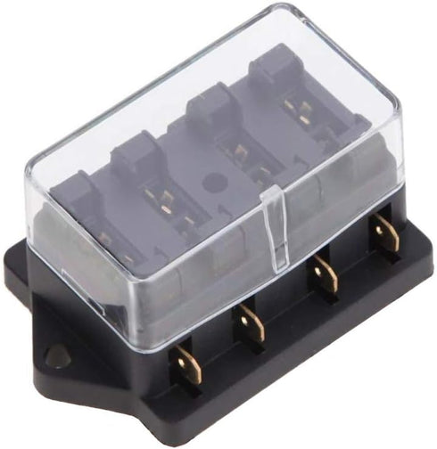 ESUPPORT Car Truck 4 Way Circuit Standard ATO Blade Fuse Box Block Holder 12V 24V...