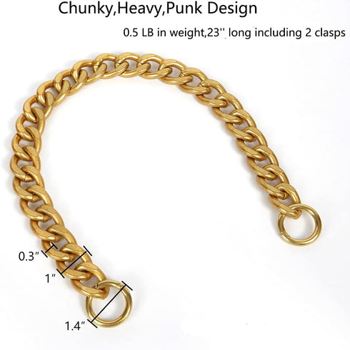 Xiazw DIY Heavy Chunky Aluminum Metal Purse Handle Bag Chains Charms Straps Replacement Handbag Accessories Decoration (Gold)...