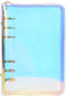 Personal Compact Zip Organizer, A6 6-Ring Zipper Binder Planner Cover, Holographic Dazzling Rainbow Color(Inner Paper Not Included)...