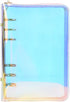 Personal Compact Zip Organizer, A6 6-Ring Zipper Binder Planner Cover, Holographic Dazzling Rainbow Color(Inner Paper Not Included)...