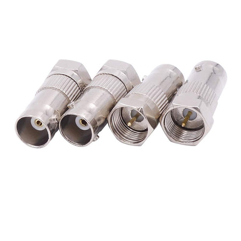 Fancasee 4-Pack F Type Male to BNC Female Adapter 75 Ohm Plug Jack Coax Coaxial Connector Coupler Converter for CCTV Surveillance Security Camera ...