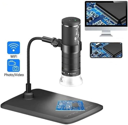 Portable WiFi Digital Microscope, 1000X Zoom HD 1080P Electronic Microscope, Black...