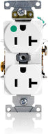 Leviton 8300-HW 20-Amp, 125-Volt, Heavy Duty Hospital Grade, Duplex Receptacle, Straight Blade, Self Grounding, White
