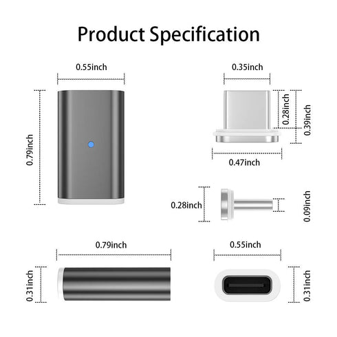 N. NETDOT Gen10 Magnetic Fast Charging USB-C to USB-C Adapter Converter Compatible with Type-c Smartphones (3 pack black)...
