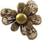 Antique Dark Gold Finish Flower Brooch...
