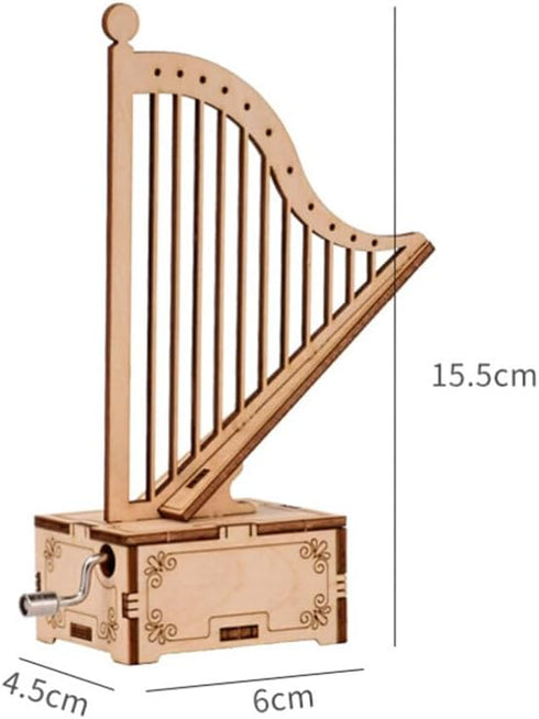 ibasenice Wooden Harp Model 2pcs Box 3 d Puzzles Bulk Puzzles for Kids Chritmas Puzzles DIY Model Building Music Box Ornament Treasure Box Manual ...