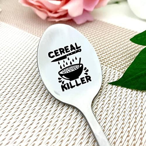 BIG EVENTS Cereal Killer Engraved Spoon Gift - Love gifts - Gift for her - Gift for him - christmas gift - funny gifts - cereal lover gift - food ...