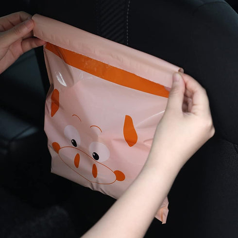 Car Trash Bags, 60pcs Easy Stick-On Disposable Car Garbage Bags, Waterproof Leak Proof Barf Vomit Bags, Self Adhesive Cleaning Bags, Kitchen Stora...